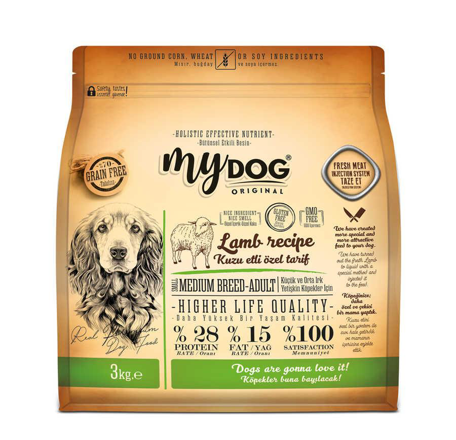 Mydog Original Tahılsız Orta Irk Kuzu Etli Köpek Maması 3 Kg