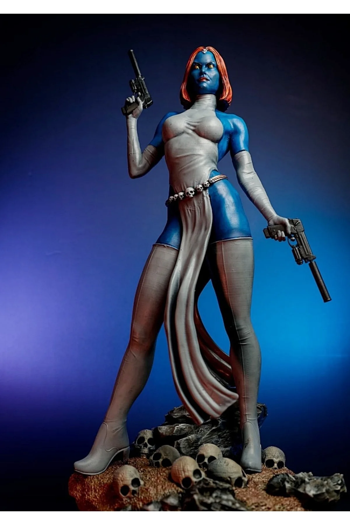 Mystique X-men Double Guns Boyalı Figür 25 Cm (DEV BOY)