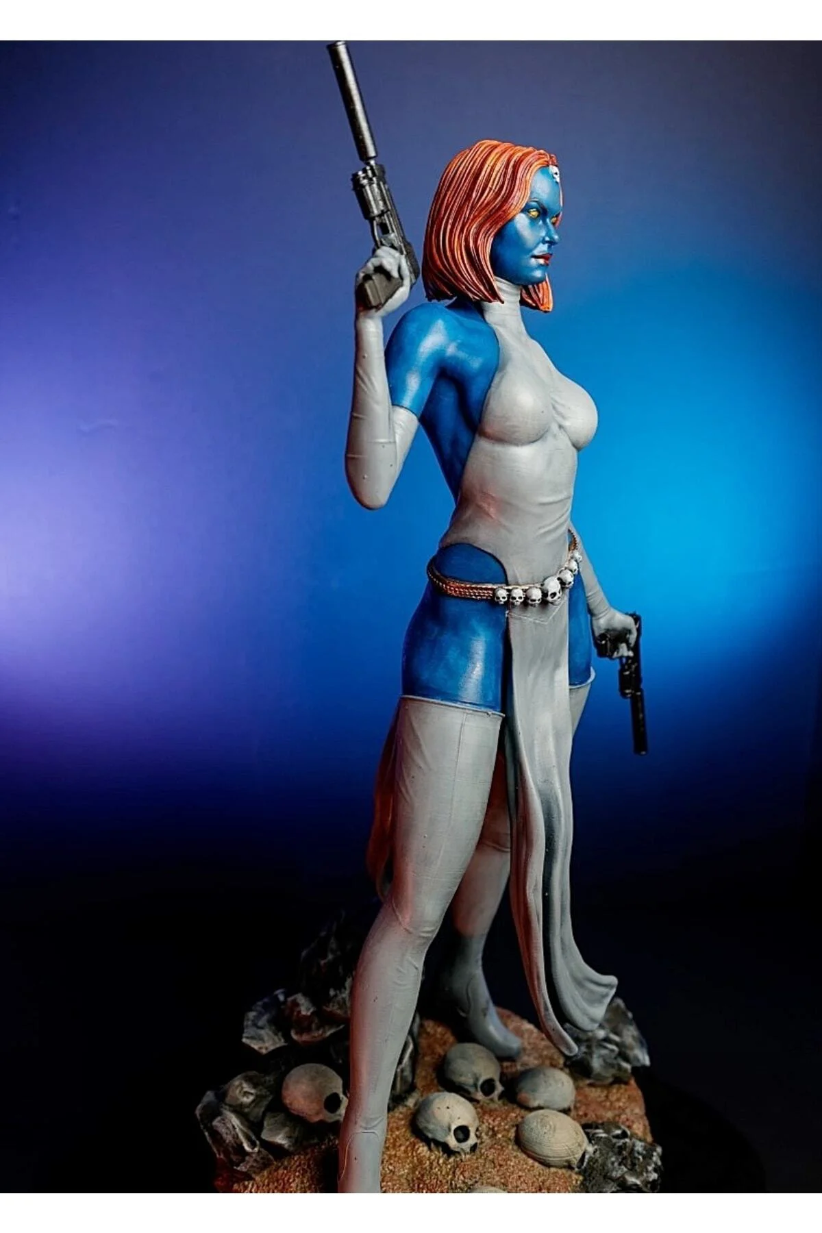 Mystique X-men Double Guns Boyalı Figür 25 Cm (DEV BOY)