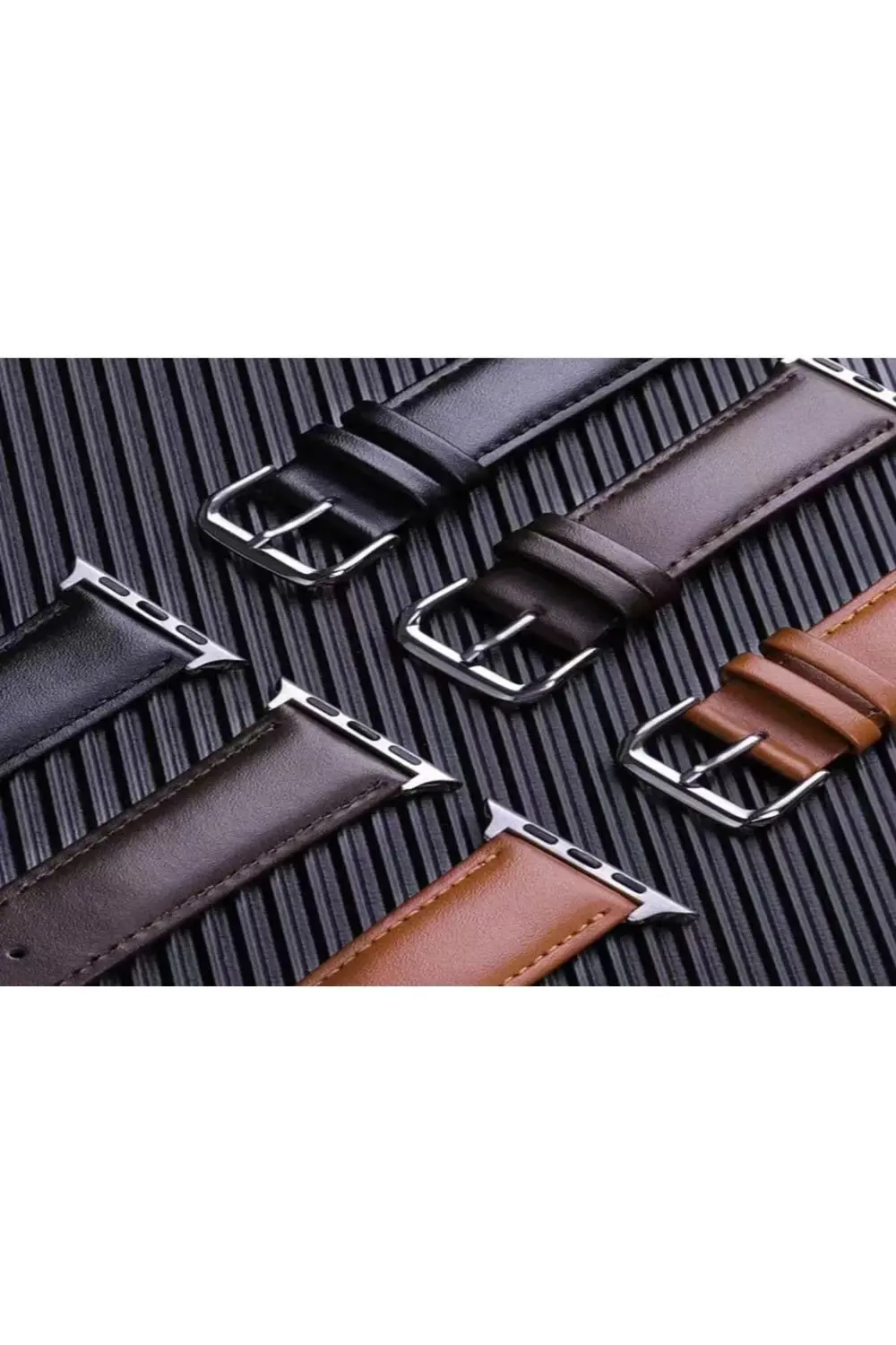 MYT09 Apple Watch 42mm NL26 Deri Kordon - Kahverengi