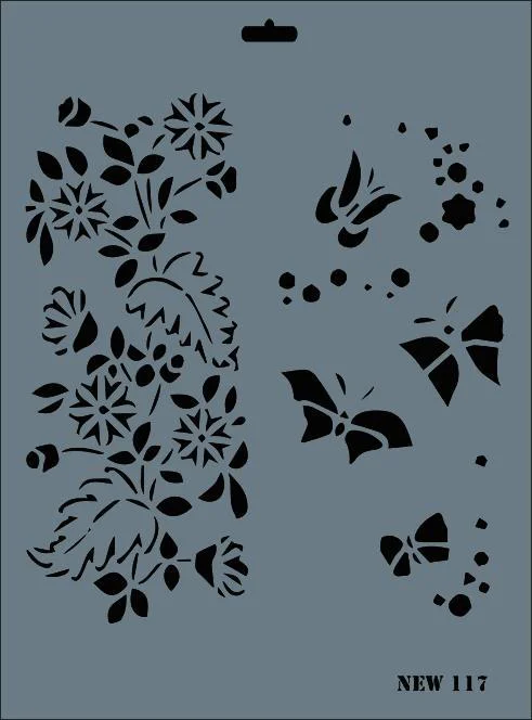 N-117 Stencil Şablon 35x25 cm — Dayanıklı ve Çok Amaçlı 3D Rölyef Şablonu