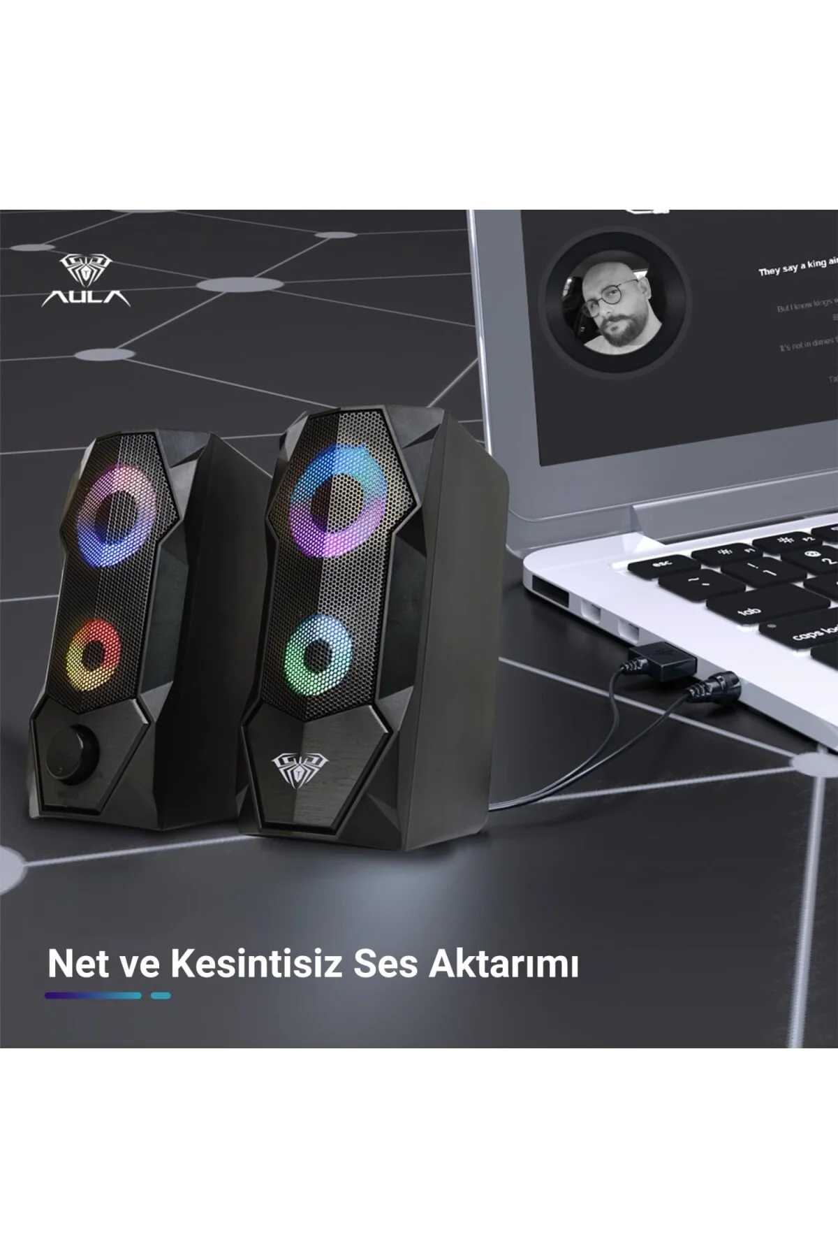N-301 10W Masaüstü RGB Gaming Oyuncu PC 1+1 Speaker Hoparlör