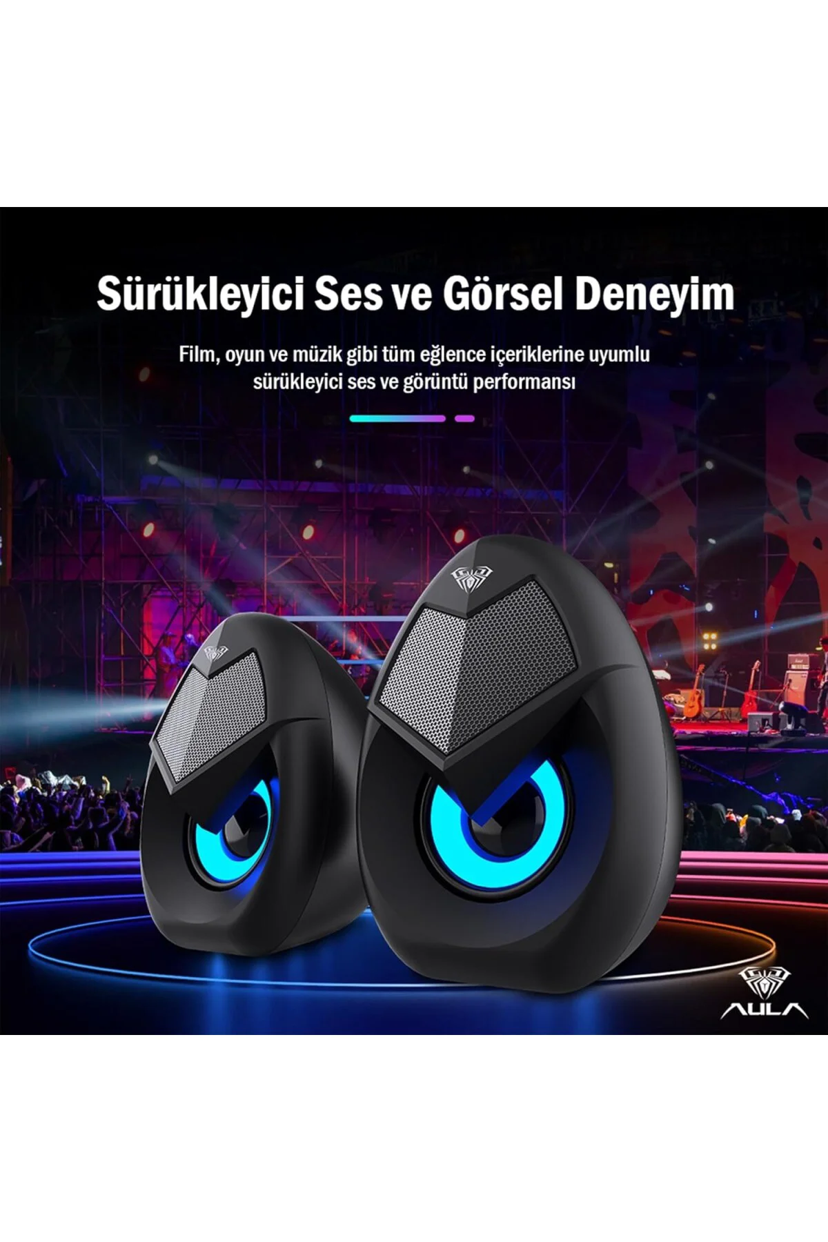 N-69 2 * 3W RGB LED Işıklı Masaüstü Oyuncu Laptop PC Bilgisayar H