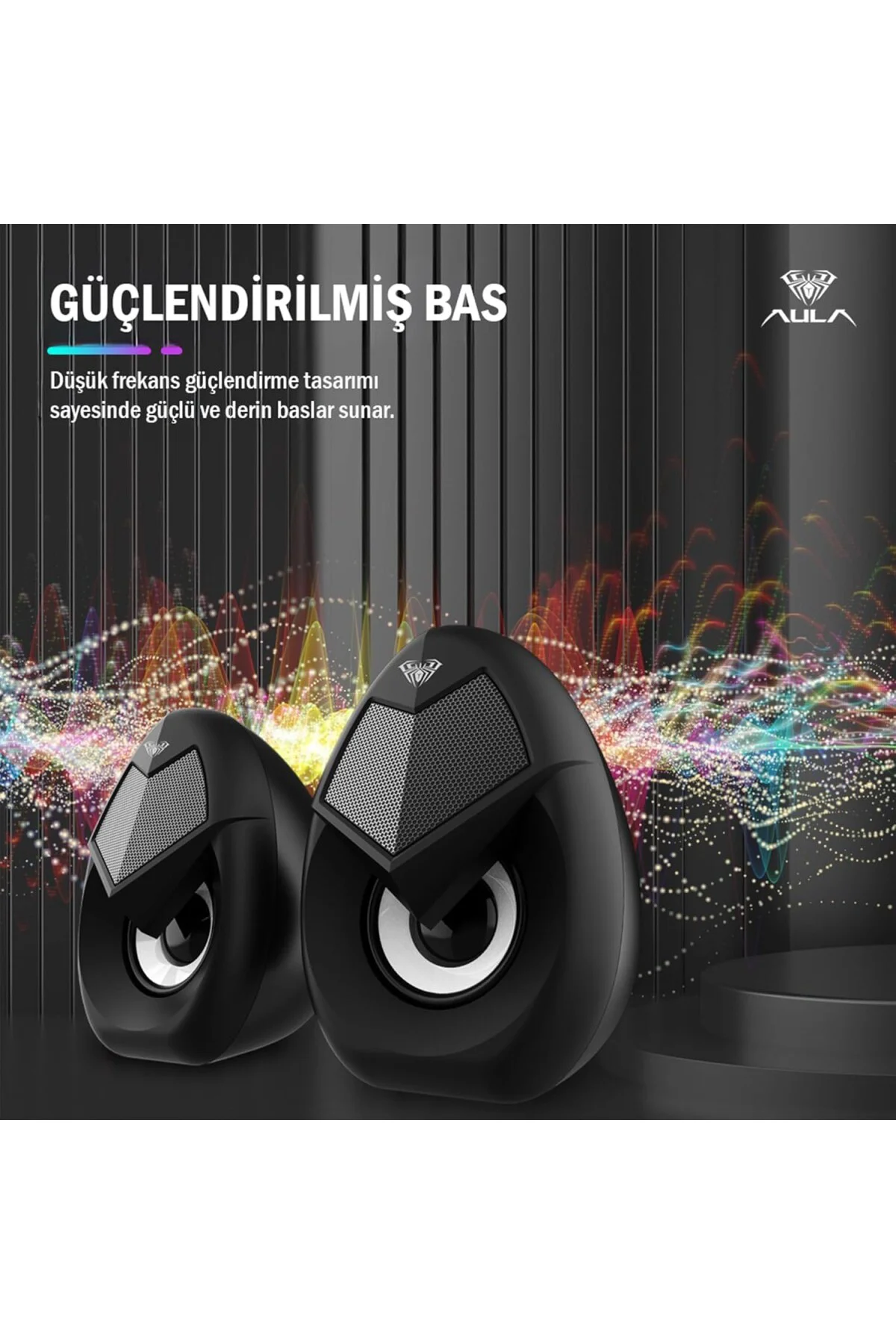N-69 2 * 3W RGB LED Işıklı Masaüstü Oyuncu Laptop PC Bilgisayar H