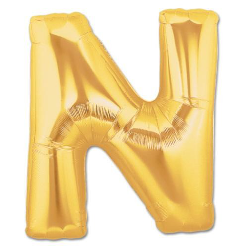 N Harf Folyo Balon Altın Renk  40 inç