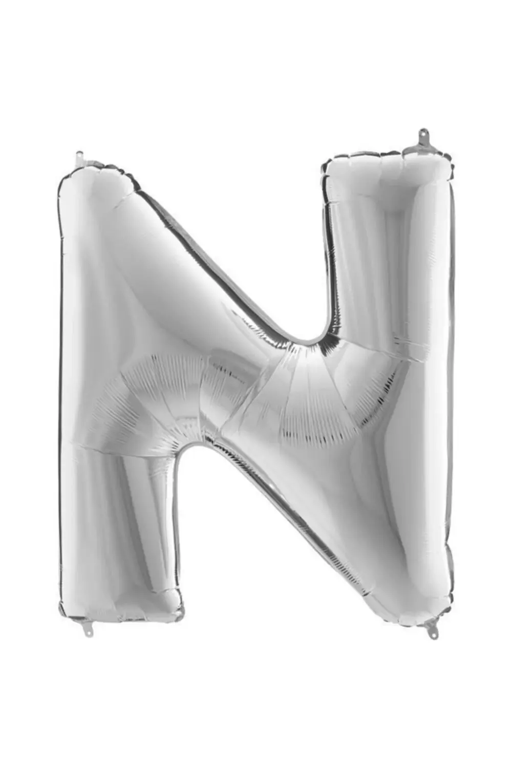 N Harf Gümüş Folyo Balon 102cm