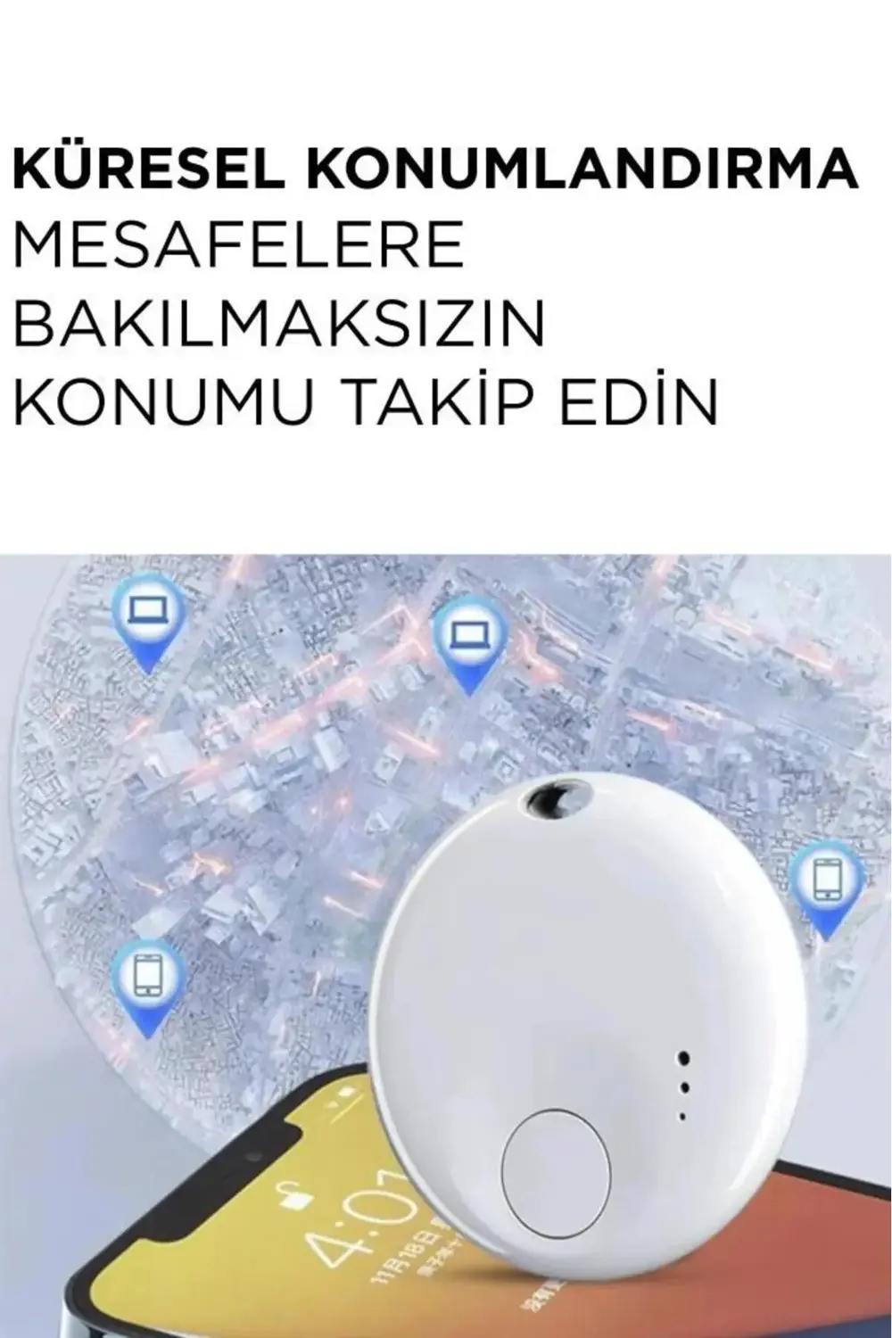 N Tag Beyaz Takip Cihazı Apple My Find Uyumlu