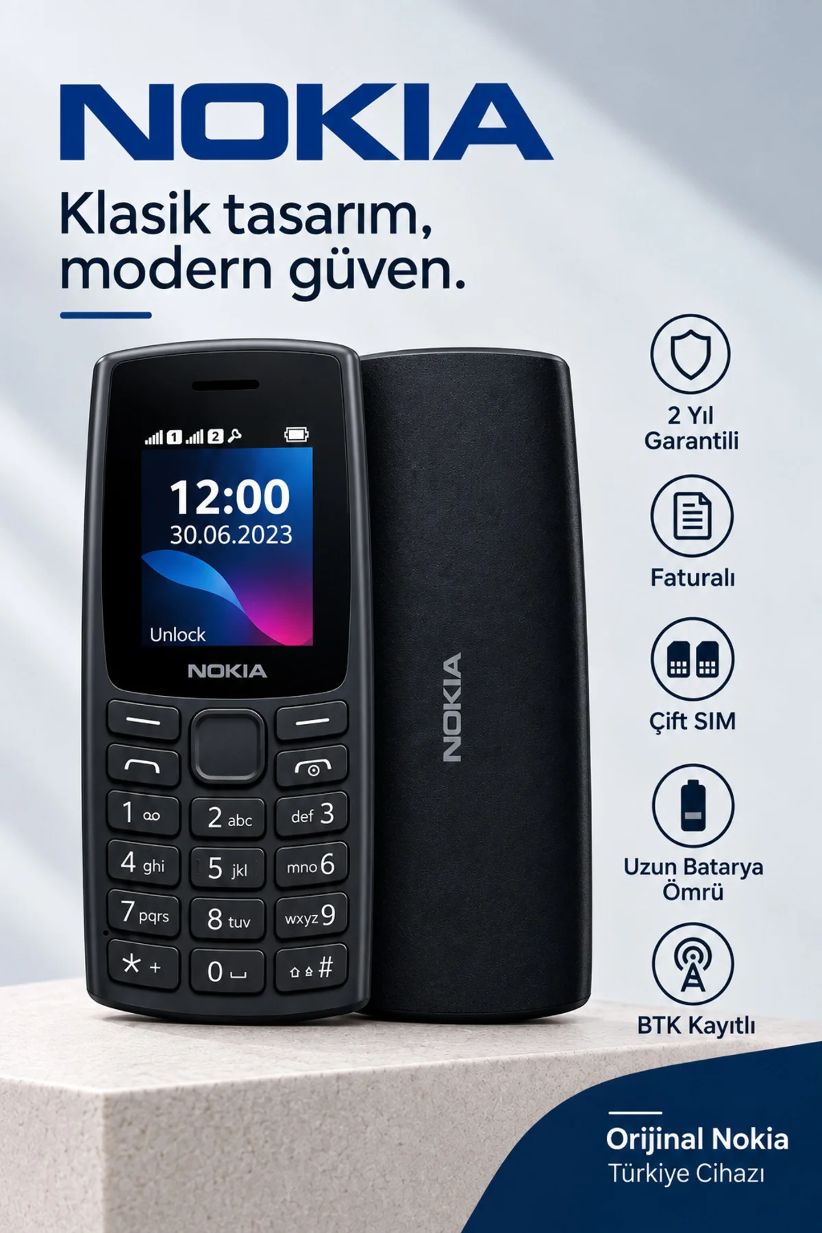 N106 Tuşlu Cep Telefonu Yeni Model (Nokia Türkiye Resmi Distribütör Garantili)