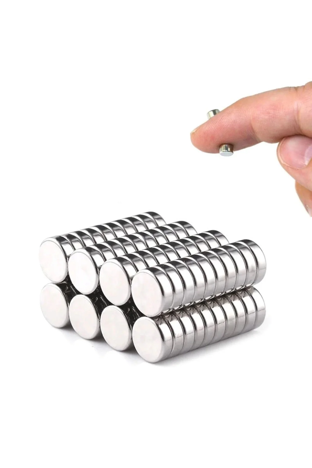 N35 12x2 Mm Neodyum Mıknatıs 50 Adet, Yuvarlak, Nikel Kaplamalı K