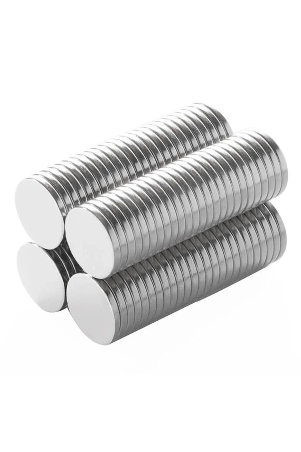 N35 12x2 Mm Neodyum Mıknatıs 50 Adet, Yuvarlak, Nikel Kaplamalı K