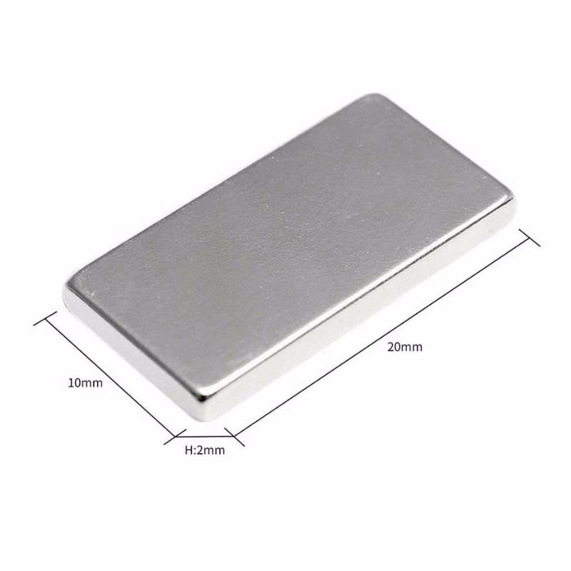 N35 20x10x2 Mm Neodyum Mıknatıs 250 Adet, Köşeli, Nikel Kaplamalı
