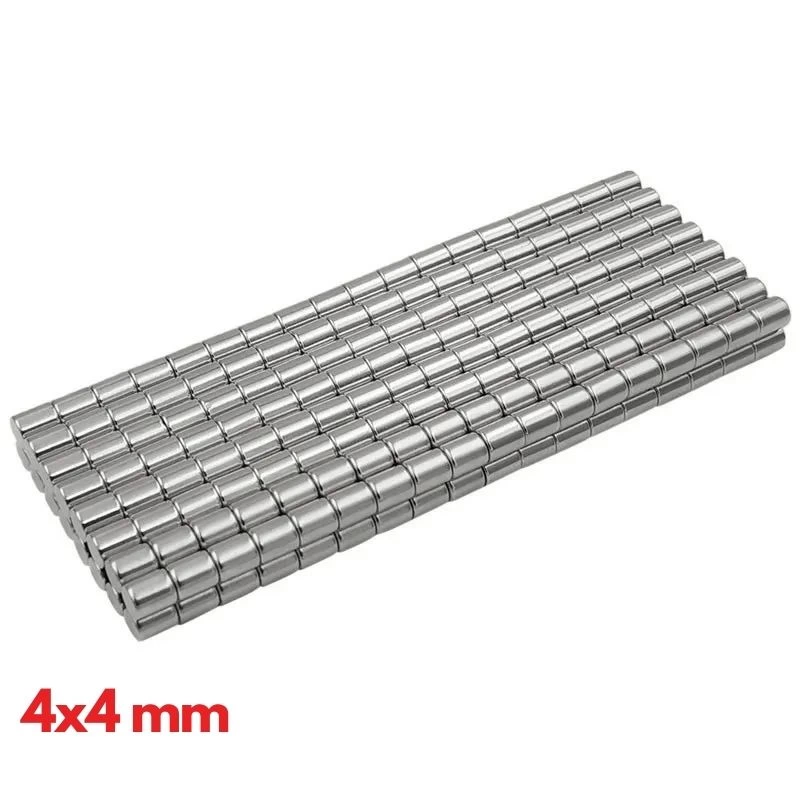 N35 4x4mm Neodyum Mıknatıs 200 Adet, Yuvarlak, Nikel Kaplamalı Ka