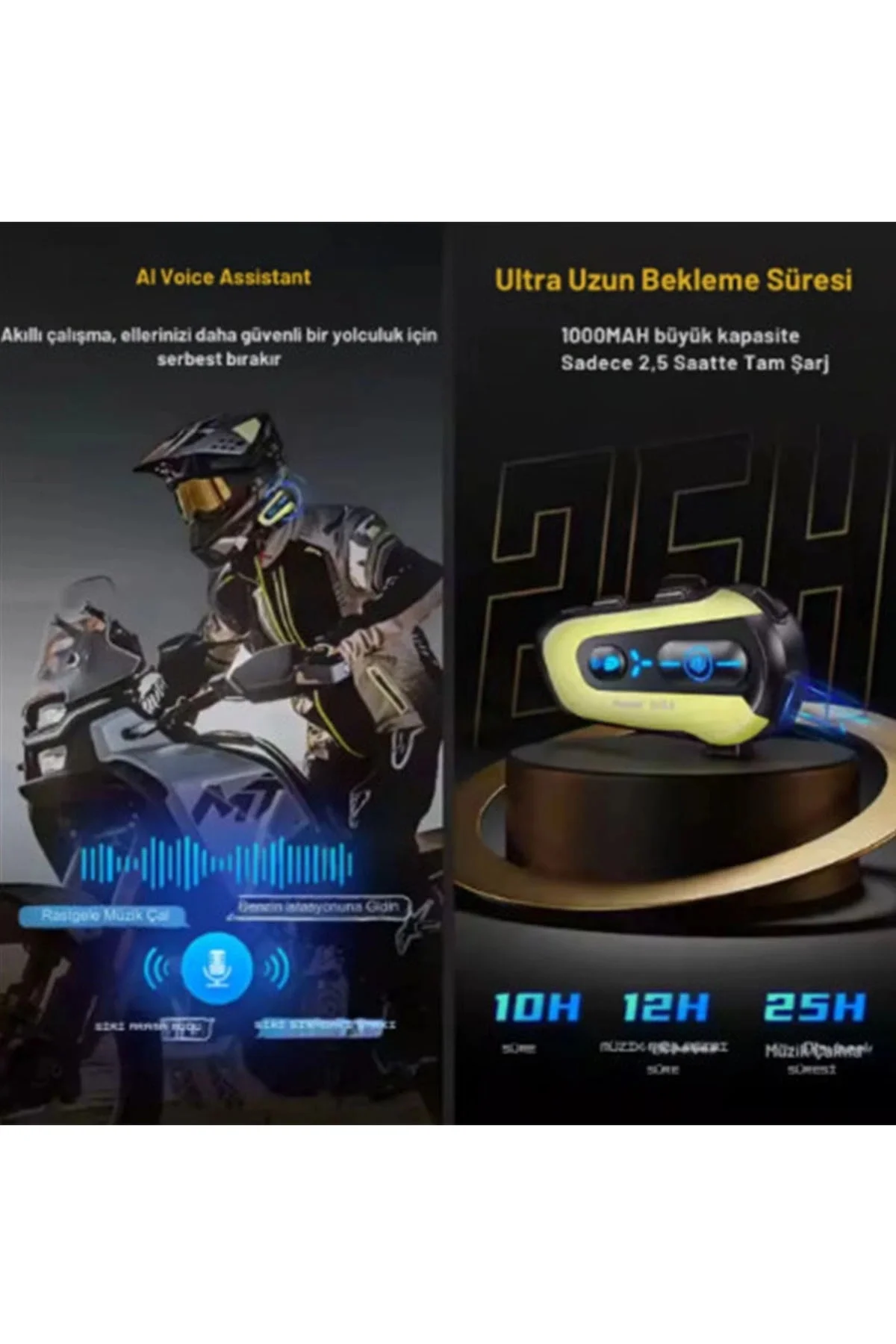 N3x Rgb Işıklı Intercom 3 Kişi Bağlantılı 1000mah Motosiklet Bluetooth Kulaklık Seti Fiyatı, Yorumları ve Özellikleri