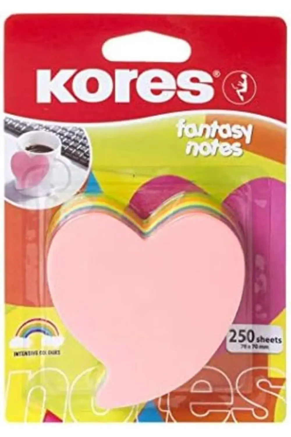 N48705 yapışkanlı not kağıdı kalp, 70 x 70 mm, 250 Yaprak 1178227