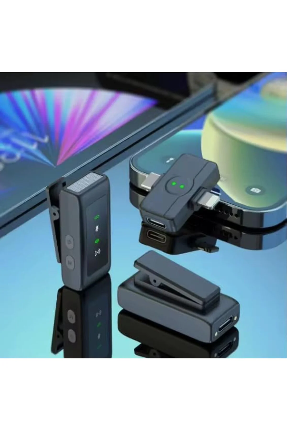 N80 Kablosuz Yaka Mikrofonu 2.4G – Mıknatıslı Klipsli ve Tüylü, G