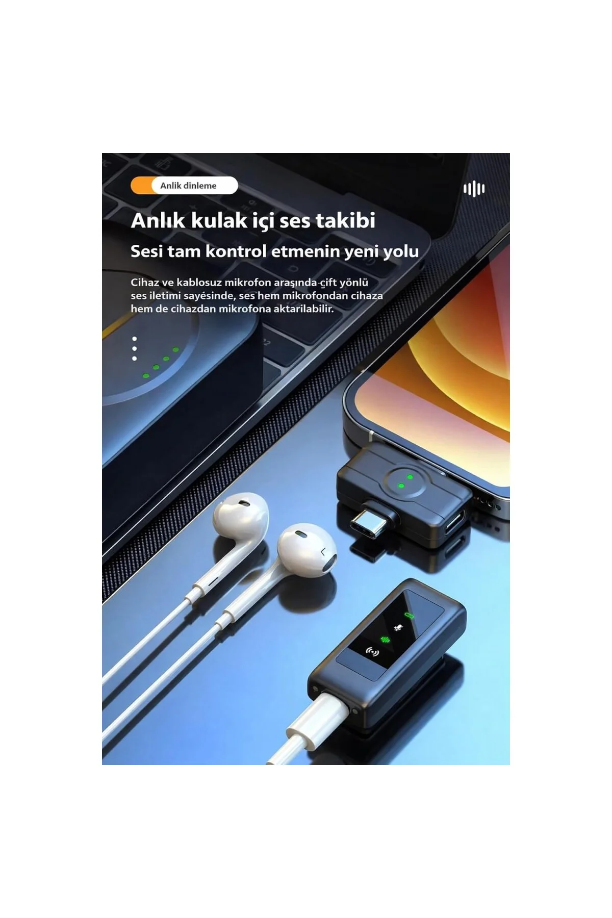 N80 Kablosuz Yaka Mikrofonu 2.4G – Mıknatıslı Klipsli ve Tüylü, G
