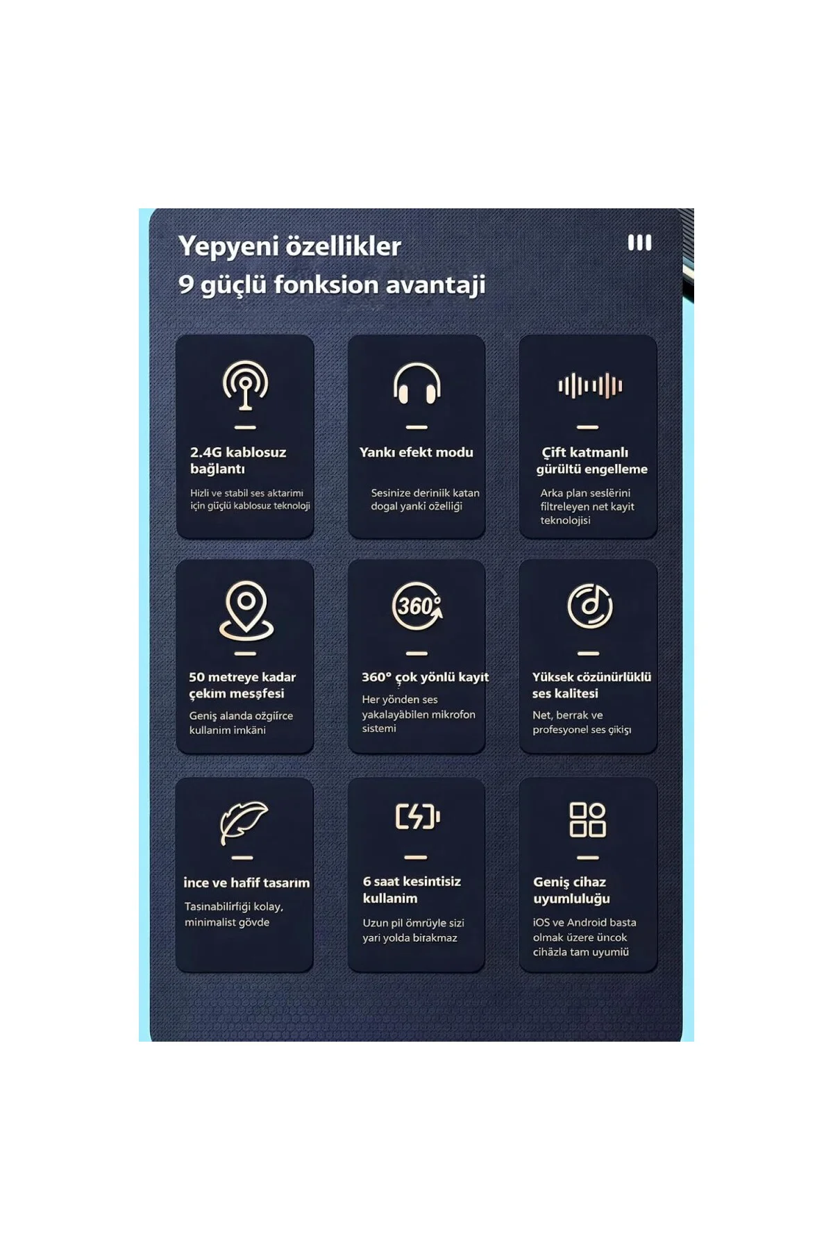 N80 Kablosuz Yaka Mikrofonu 2.4G – Mıknatıslı Klipsli ve Tüylü, G