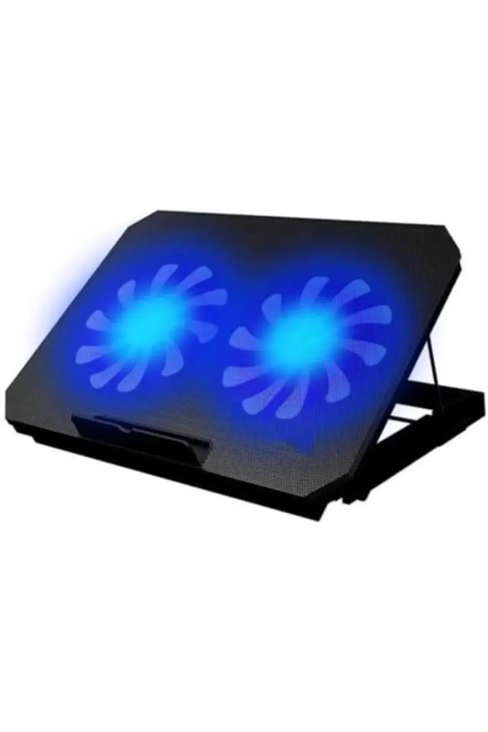 N99 Çift Fanlı Laptop Soğutucu Mavi Led Işıklı Ayarlanabilir Dizü