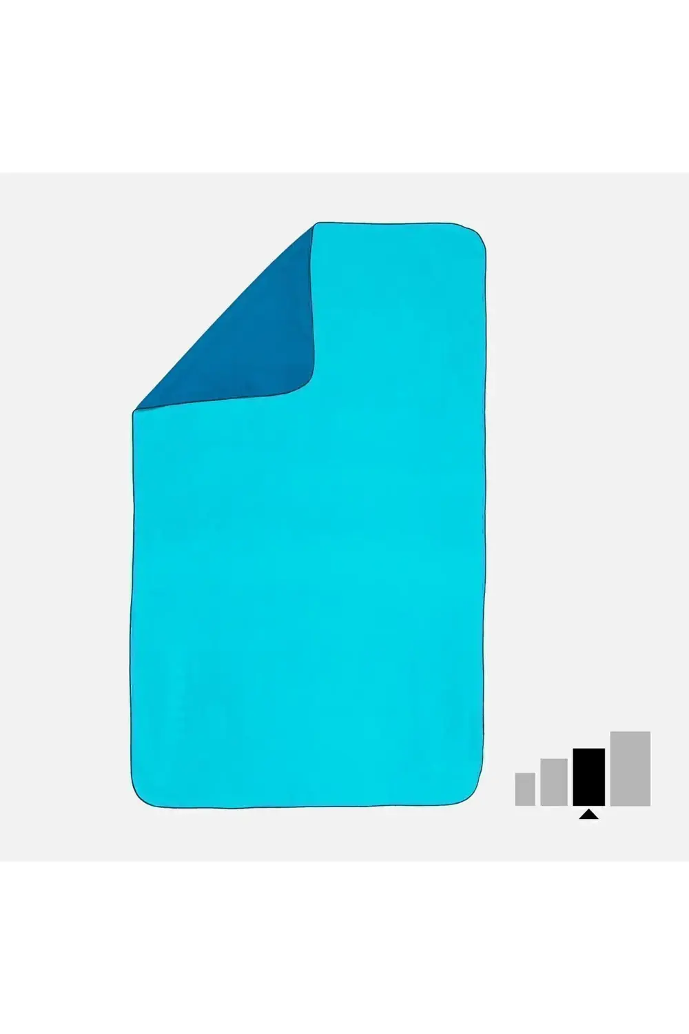 Nabaiji Çift Taraflı Mikrofiber Havlu - L Boy - Mavi / Yeşil - 80