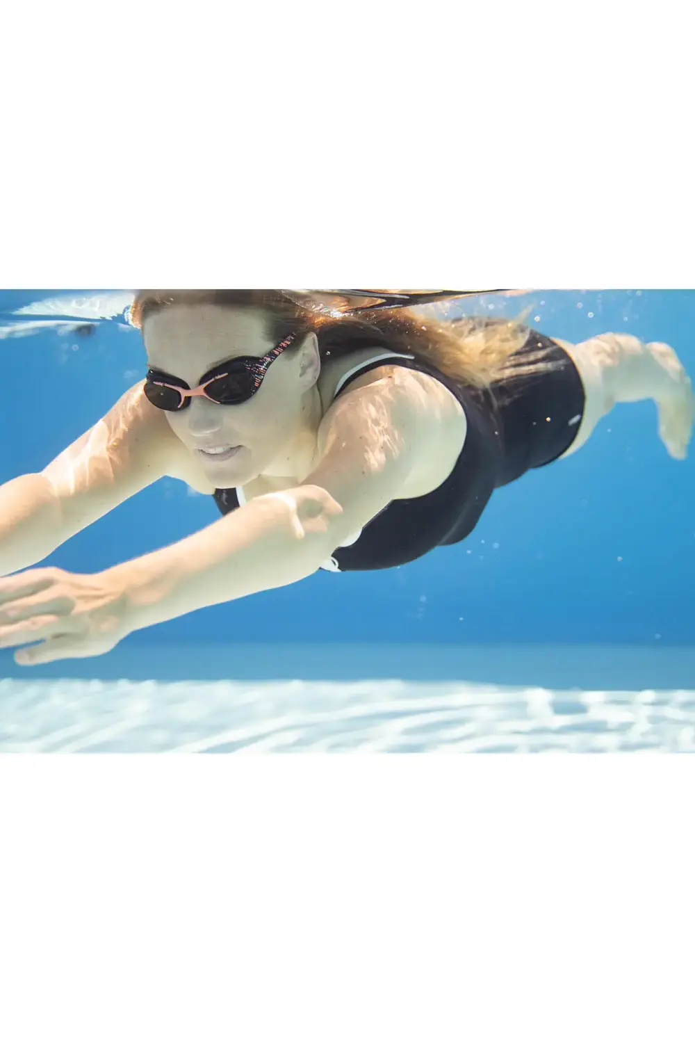 Nabaiji Yüzücü Gözlüğü - L Boy - Siyah/turuncu - Gri Camlar - Xba