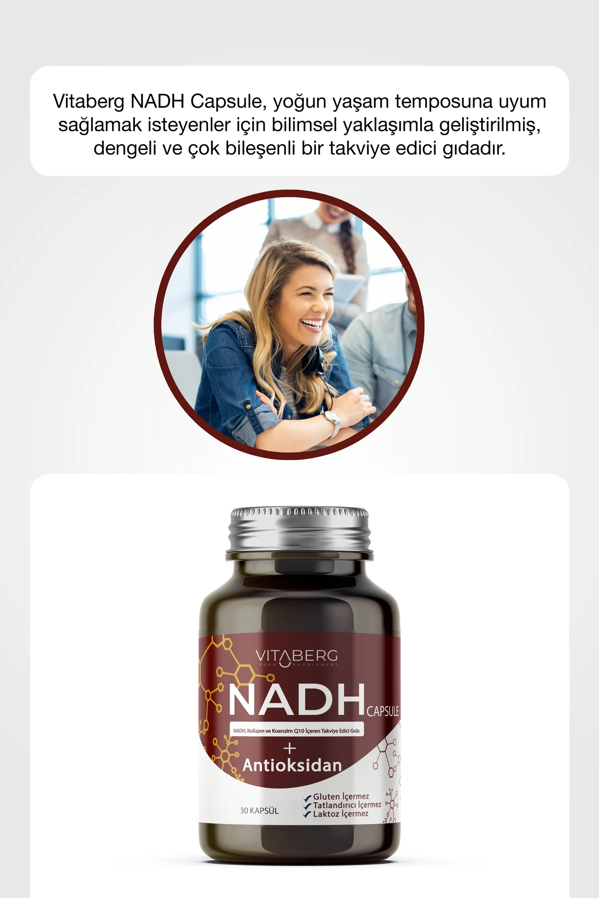 NADH Antioksidan+ | PQQ, Koenzim Q10, Resveratrol, Kolajen Tip II