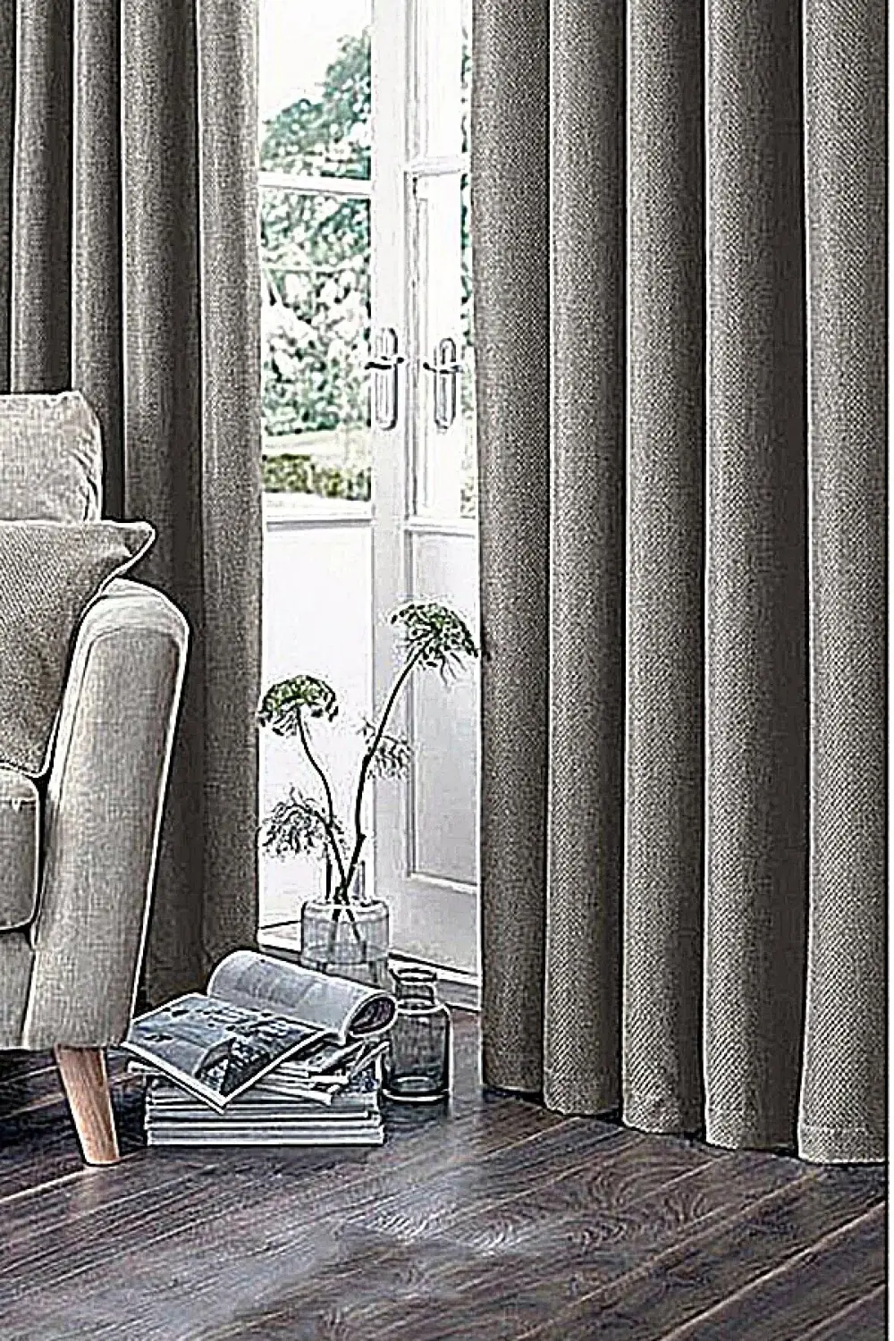 Nadia Modern Lüx Kalın Hasır Dokulu Keten Yüksek Kaliteli Fon Per