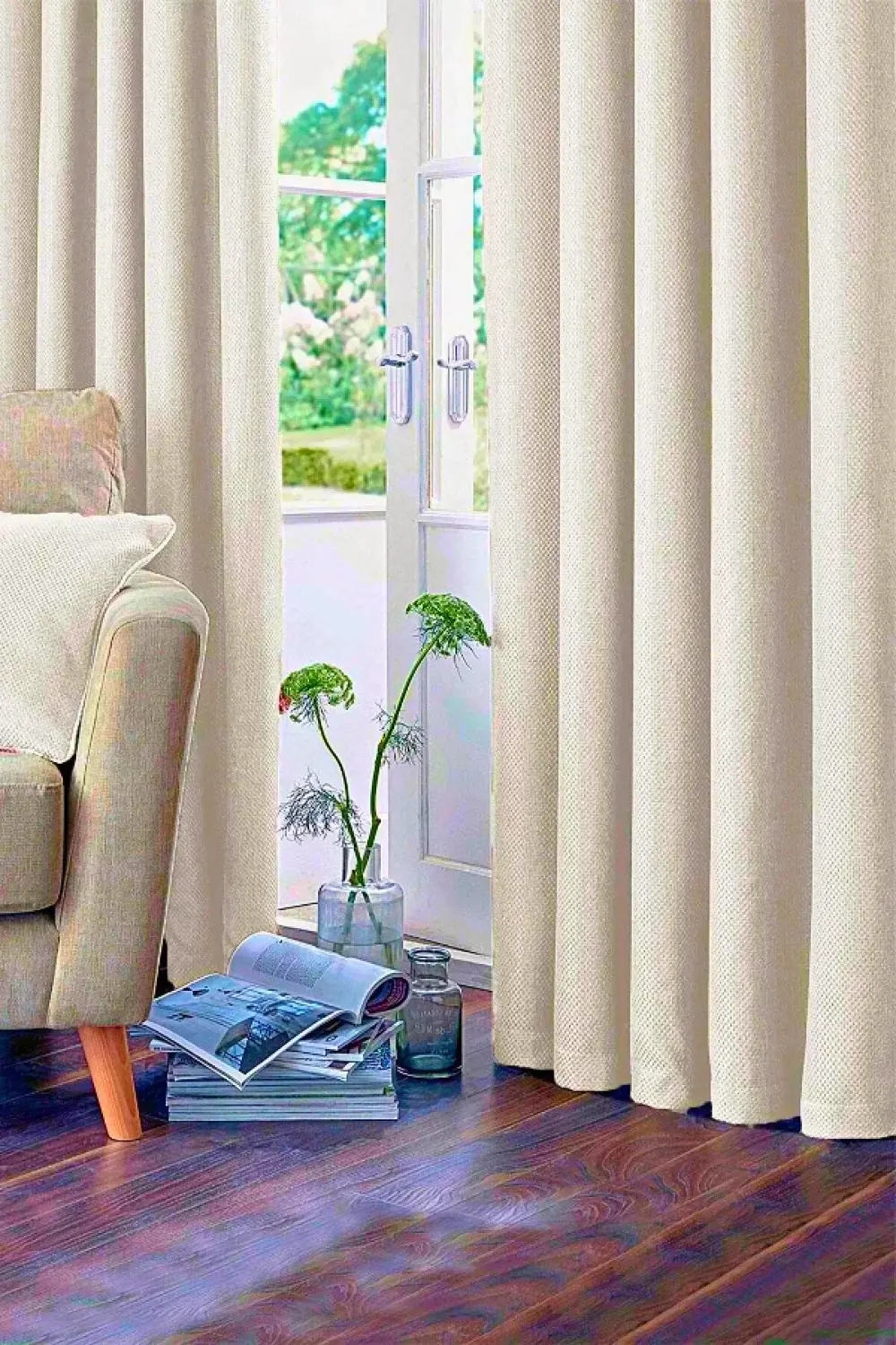 Nadia Modern Lüx Kalın Hasır Dokulu Keten Yüksek Kaliteli Fon Per