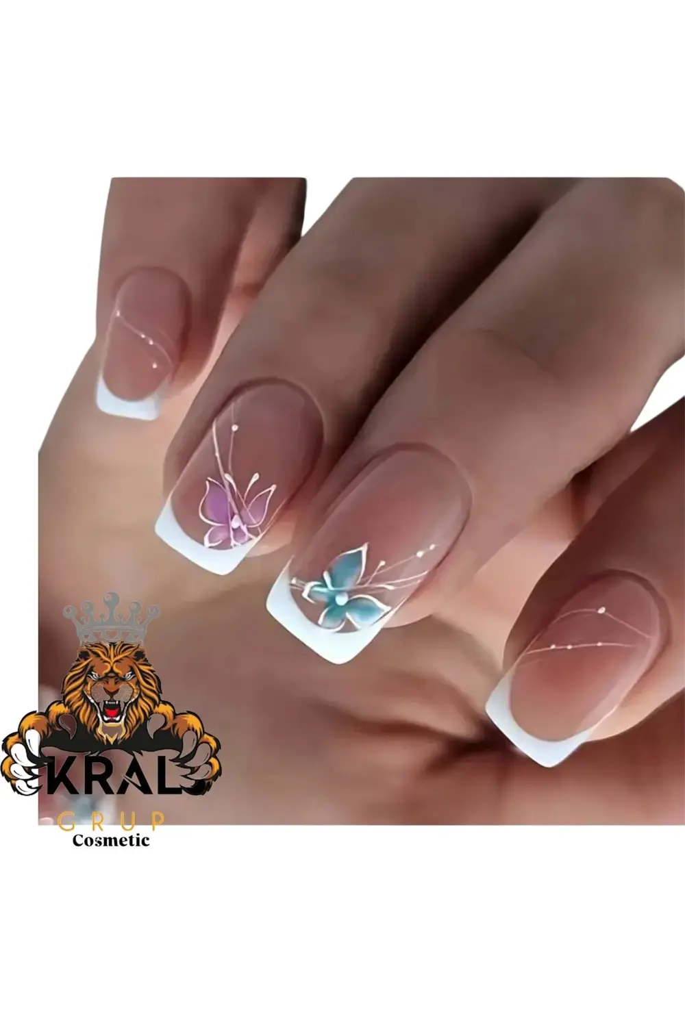 Nail Art Takma Tırnak, Tırnak Seti & Zararsız Yapıştırıcı 24'Lü