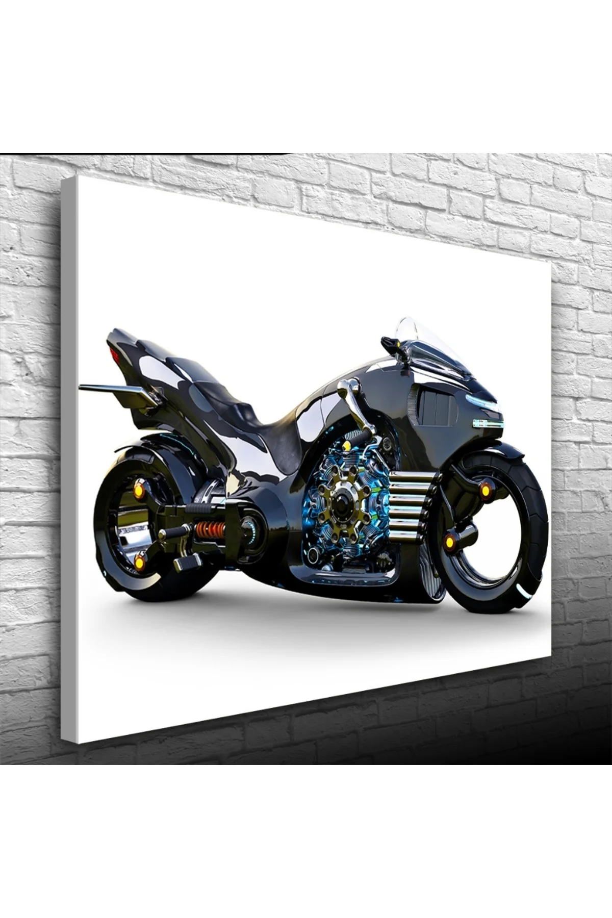 Naked Futuristik Motosiklet Kanvas Tablo 50 x 70