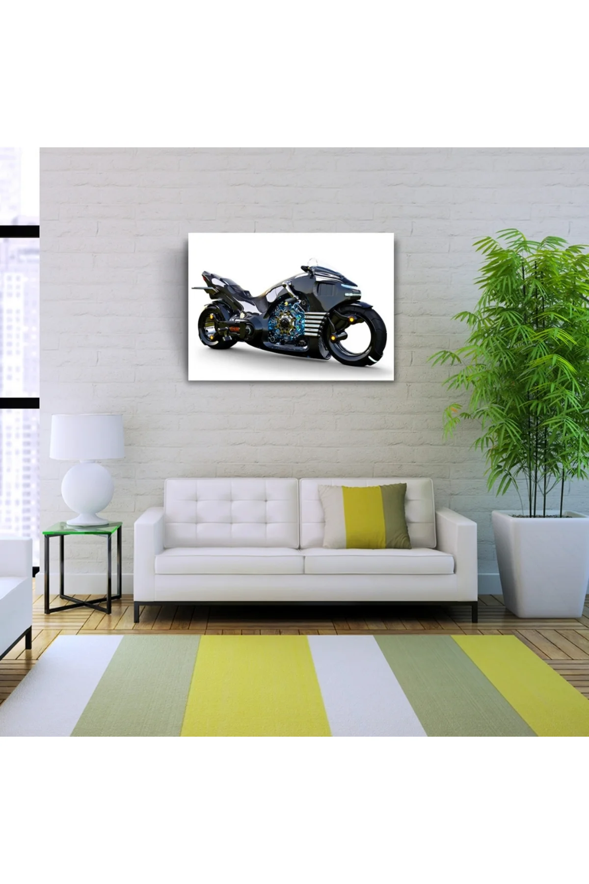 Naked Futuristik Motosiklet Kanvas Tablo 50 x 70