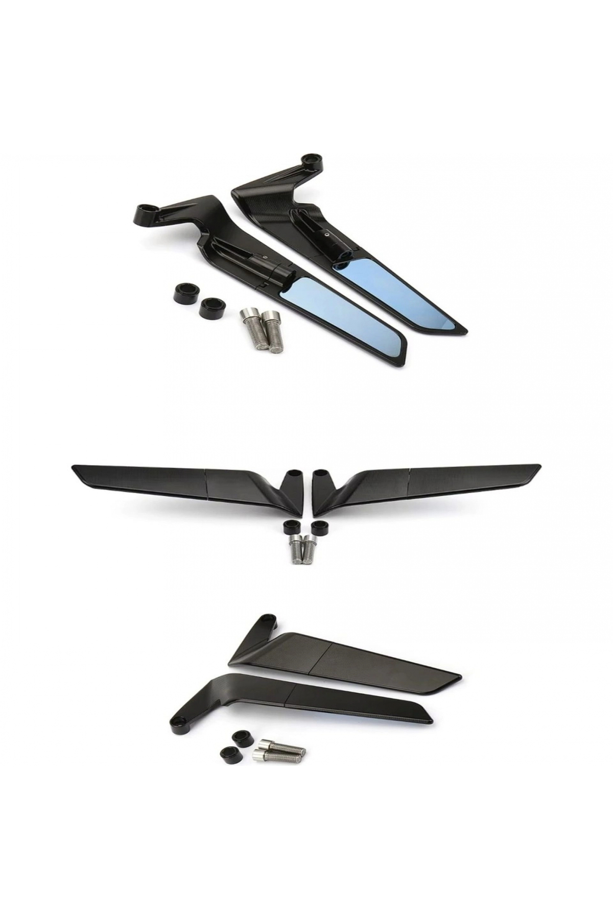 Naked / Scooter Motosiklet Uyumlu Universal H2 Gidon Kanat Ayna