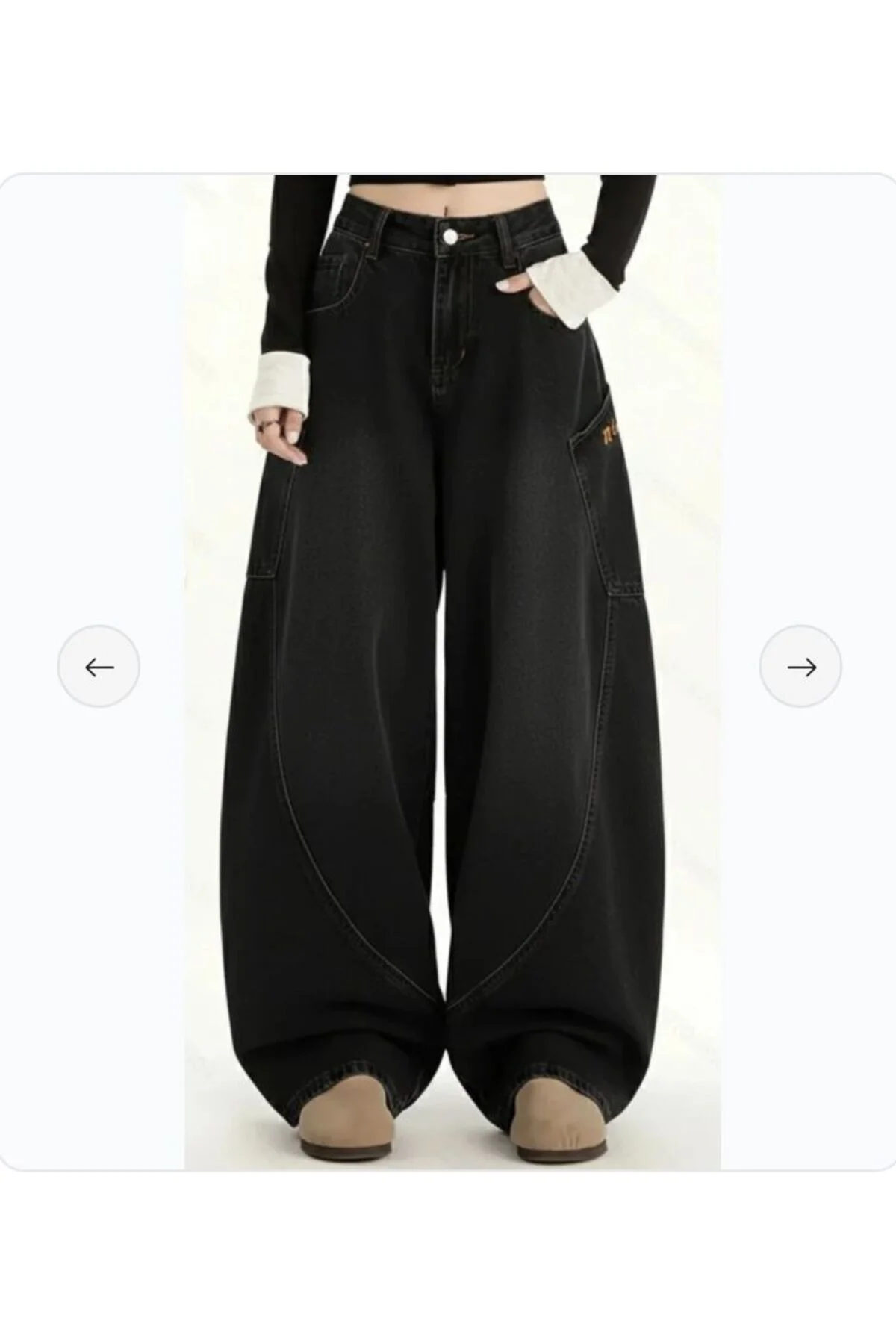 NAKIŞ DETAYLI BAGGY JEAN