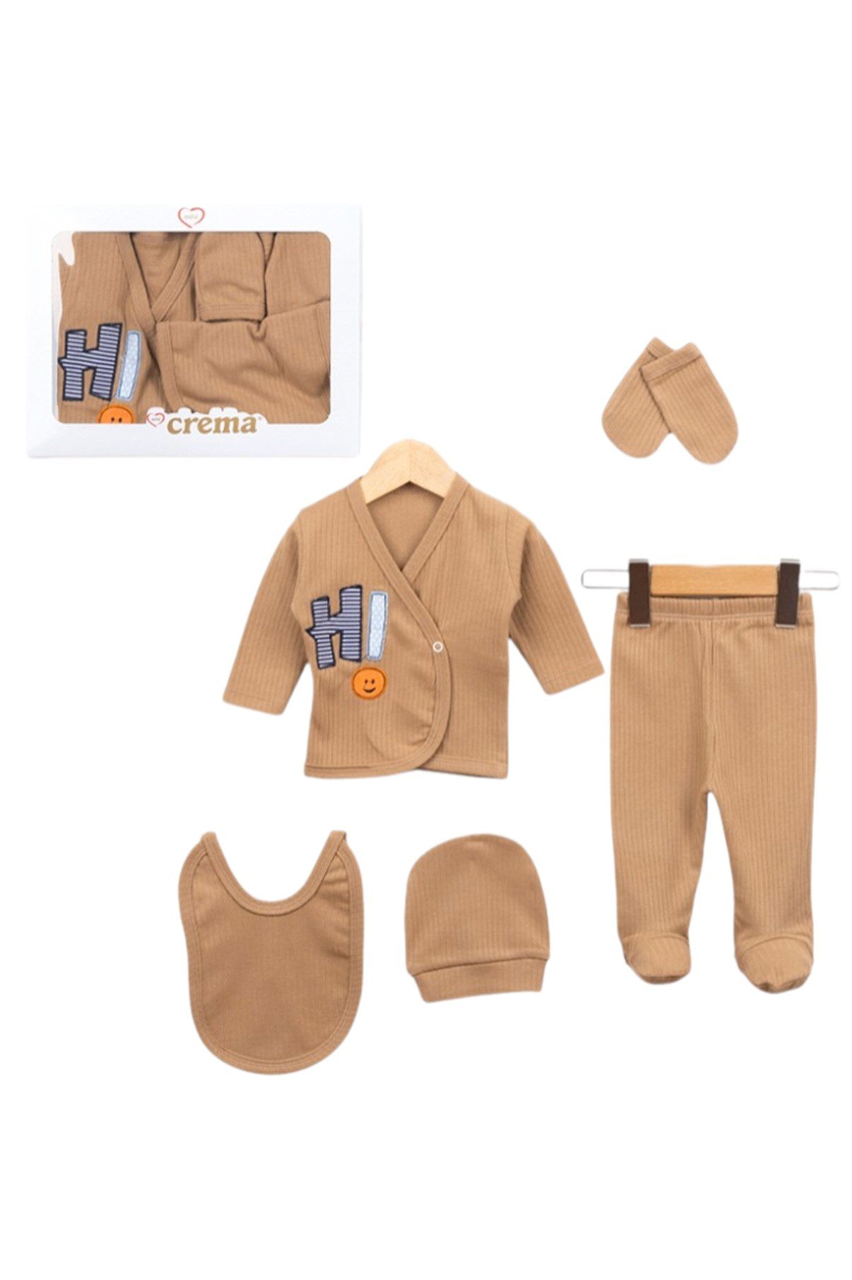 Nakışlı 5 Lü Zıbın Hastane Çıkış Seti