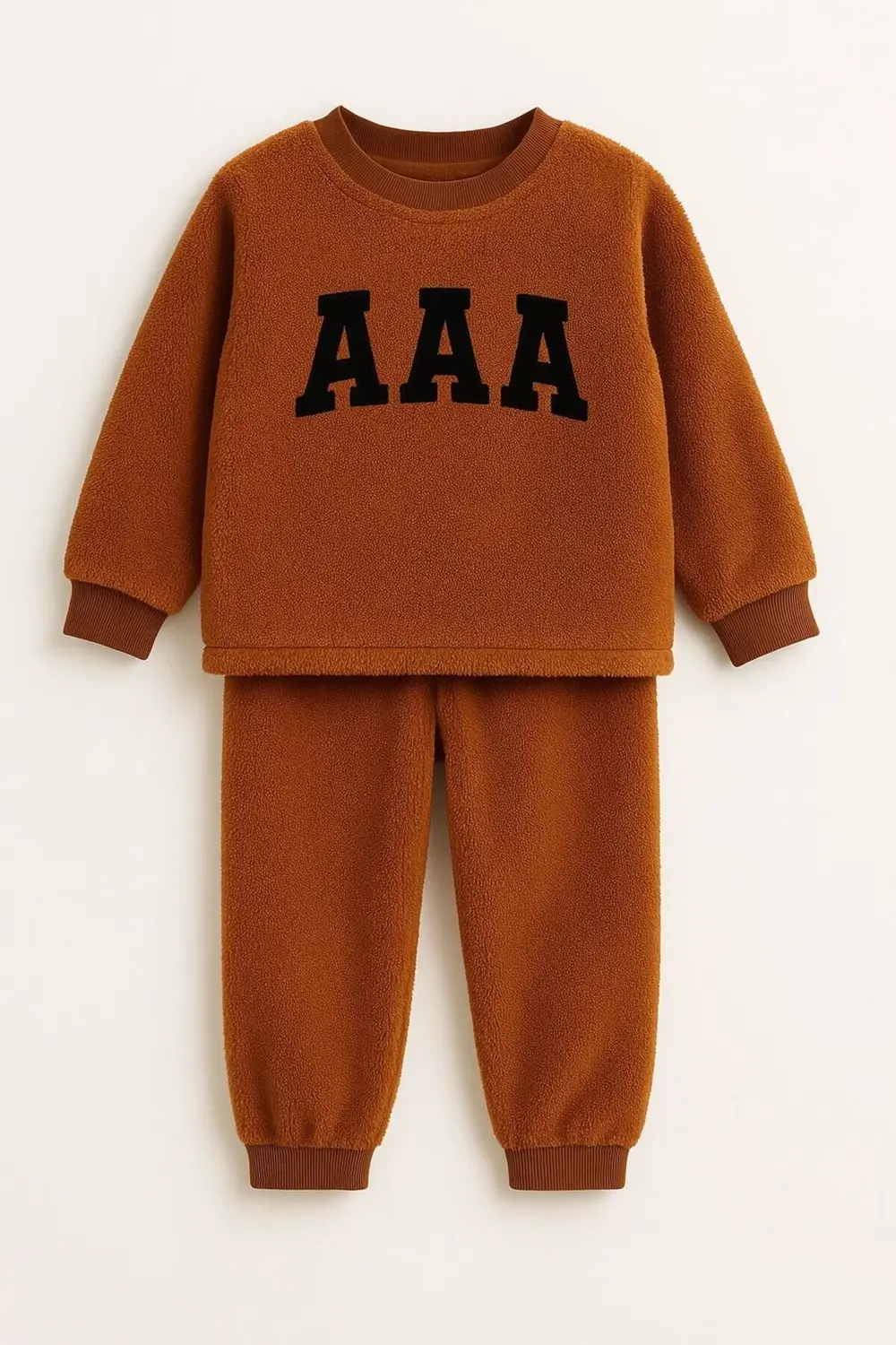 Nakışlı Kız ve Erkek Çocuk Unisex Tüy Peluş Polar 2'li Takım