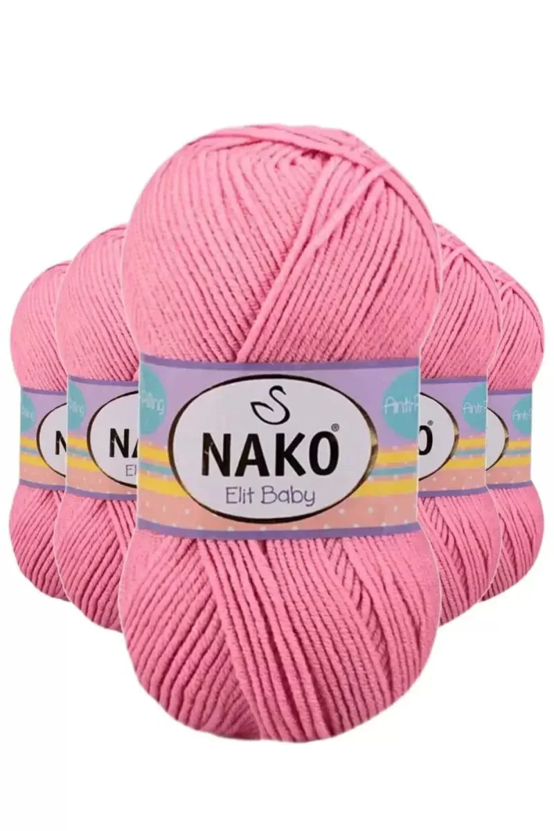 Nako Elite Baby El Örgü İpi – Tüylenmeyen Pembe Bebek Yünü (5'li Paket) Fiyatı, Yorumları ve Özellikleri