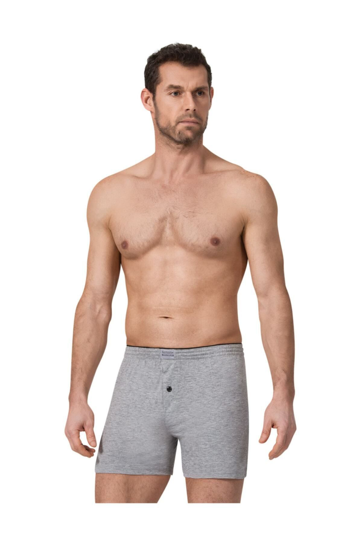 Namaldi 6 Adet Gri Renk Penye Boxer