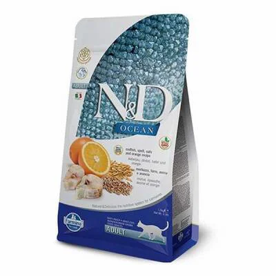 N&D Ocean Morina Balıklı Portakallı Düşük Tahıllı Yetişkin Kedi Maması 1,5 Kg N&D Ocean Morina Balıklı Portakallı Düşük Tahıllı Yetişkin Kedi Maması 1,5 Kg