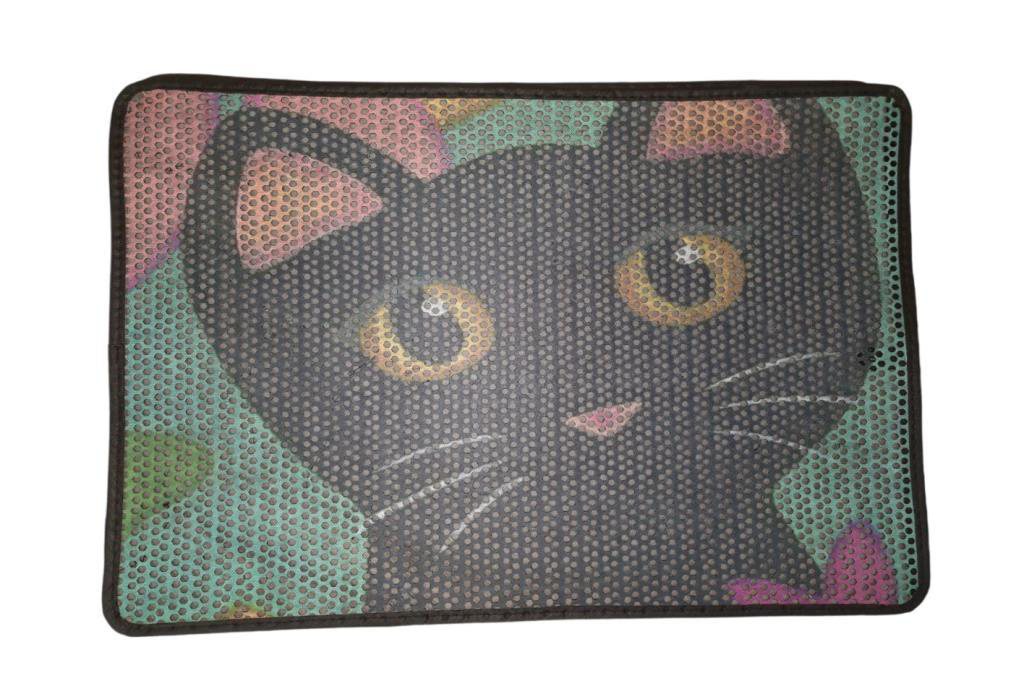 Nanbell Büyük Elekli Çift Katlı Kedi Kumu Paspası 75X59 cm Desenl