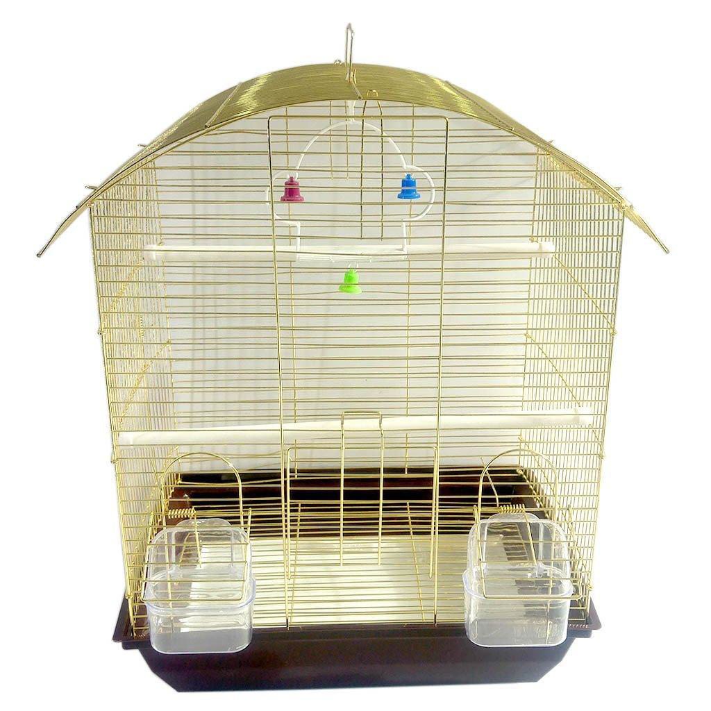 Nanbell  Pirinç Sürgülü İzgaralı İthal Kuş Kafesi 37X28x48cm