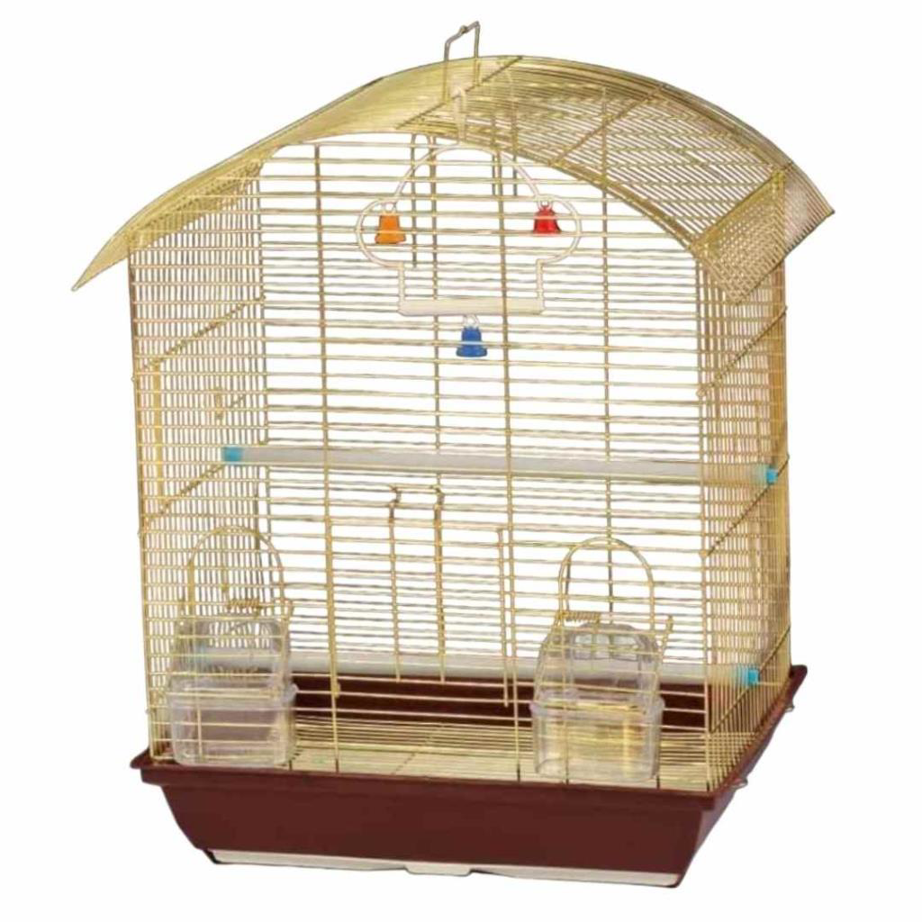 Nanbell  Pirinç Sürgülü İzgaralı İthal Kuş Kafesi 37X28x48cm