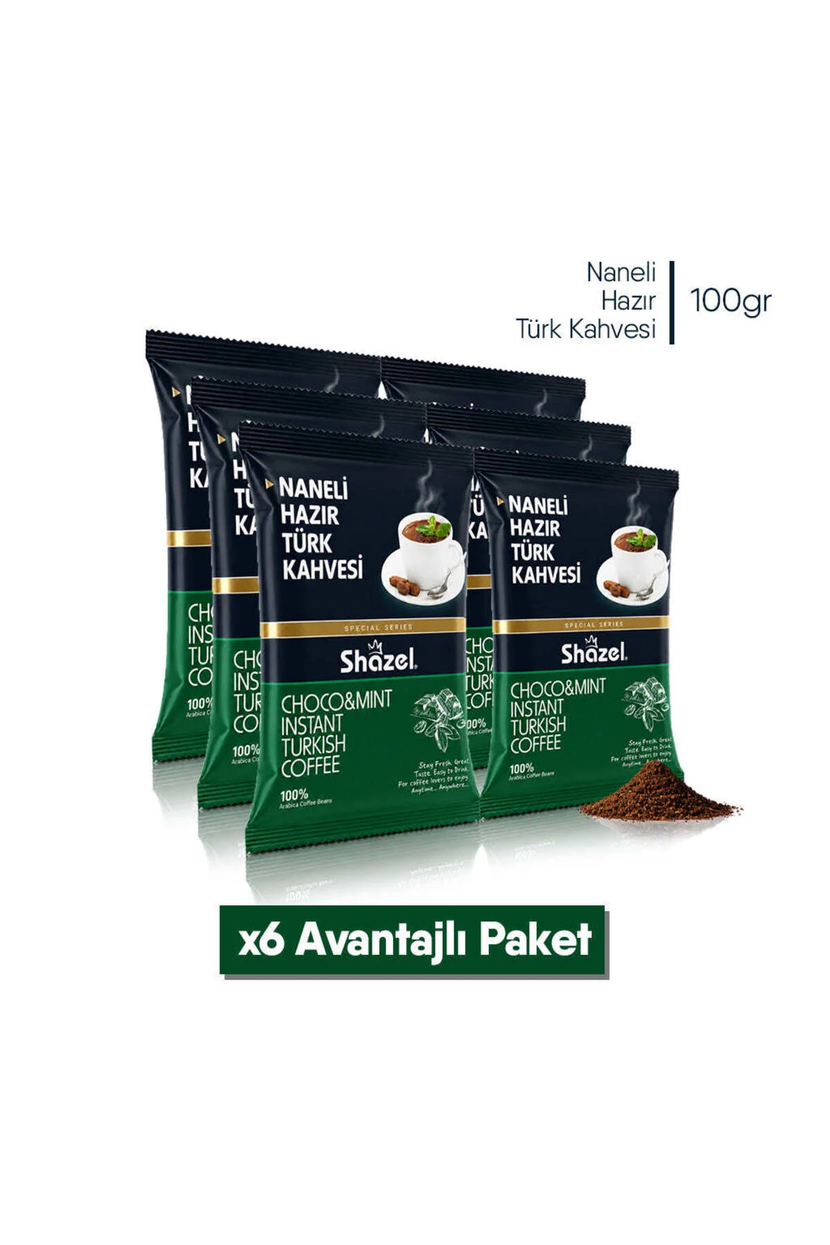Naneli Hazır Türk Kahvesi 100g X 6 Adet (AROMALI) Fiyatı, Yorumları ve Özellikleri