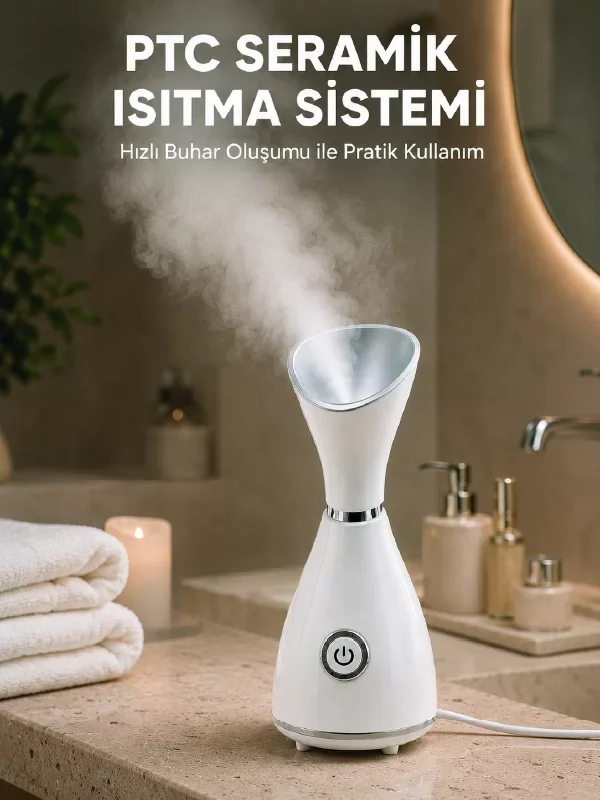 Nano İyonik Cilt Bakım Buhar Makinesi PTC Isıtma Sistemli - Evde Spa Deneyimi