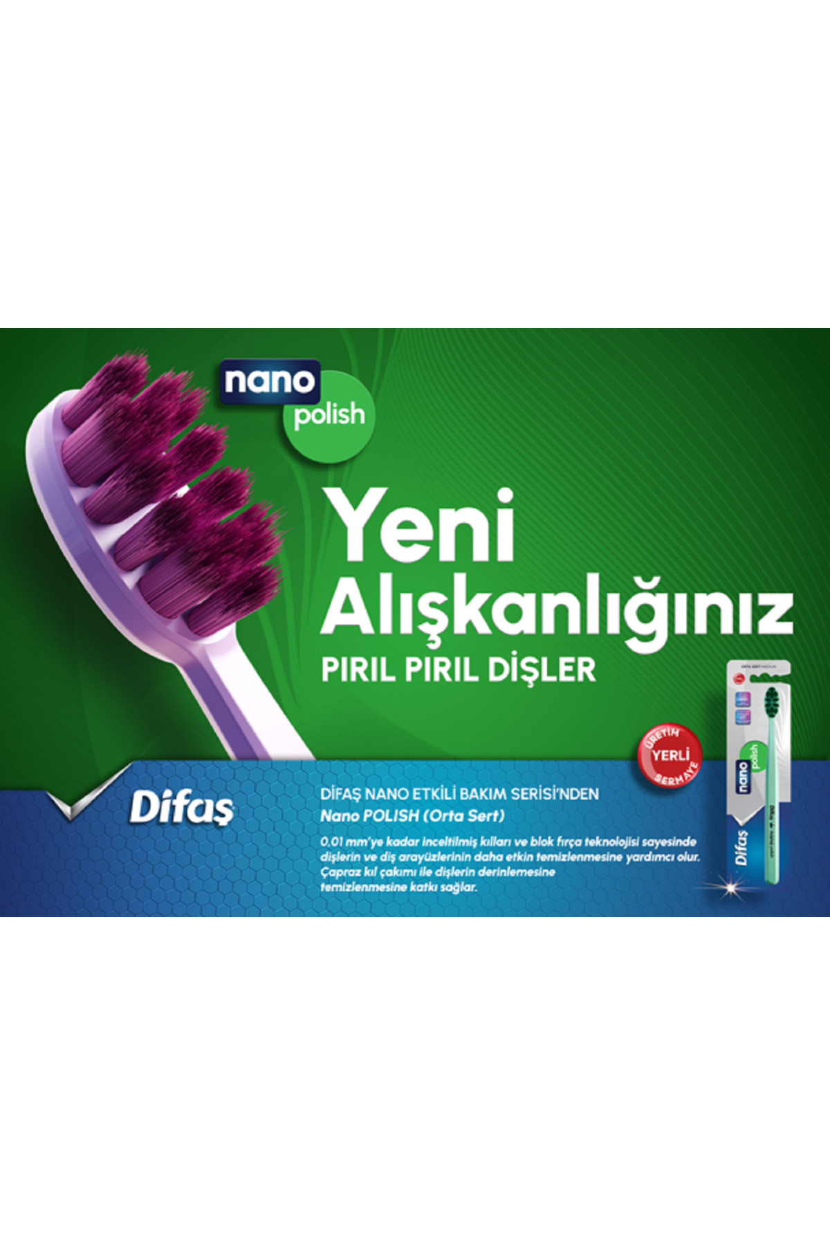Nano Polish Orta Sert (Medium) Diş Fırçası
