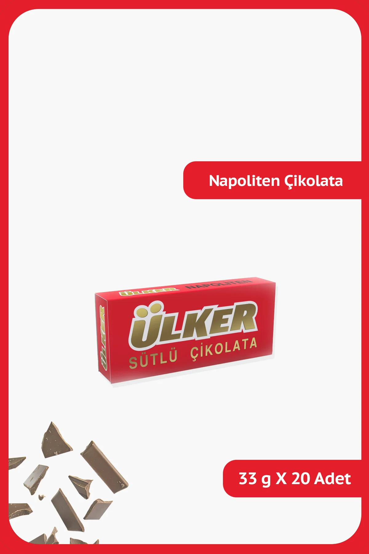 NAPOLİTEN Sütlü Çikolata - 33 gram - 20 Adet