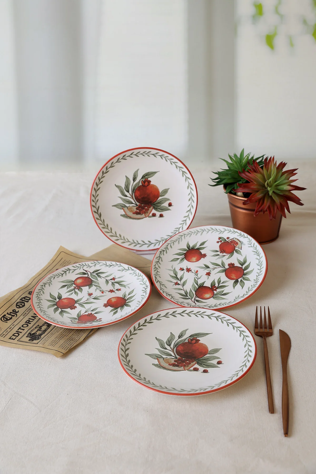 Nar Ege Pasta Tabağı 20 Cm 4 Adet 23800-01