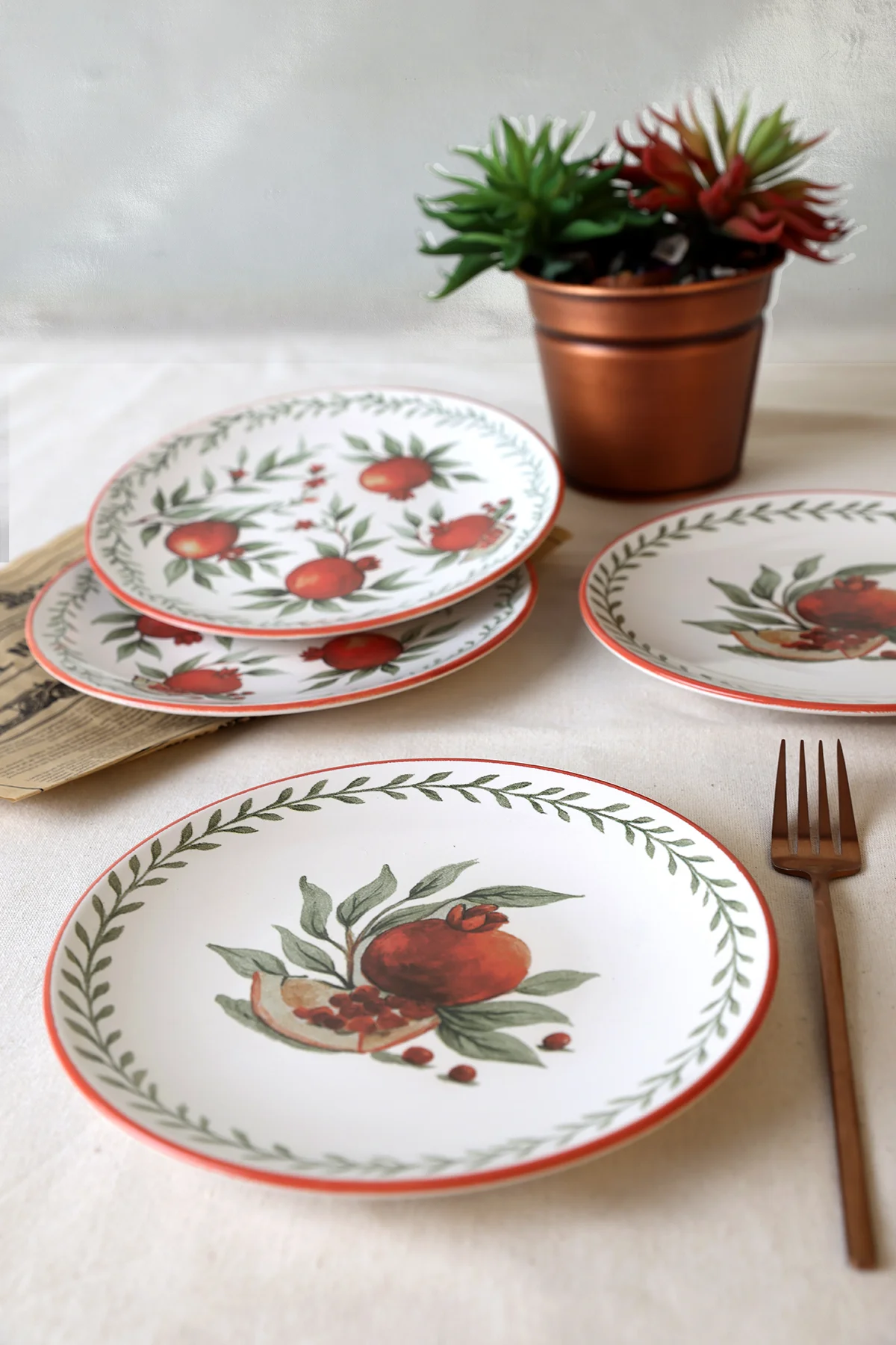 Nar Ege Pasta Tabağı 20 Cm 4 Adet 23800-01