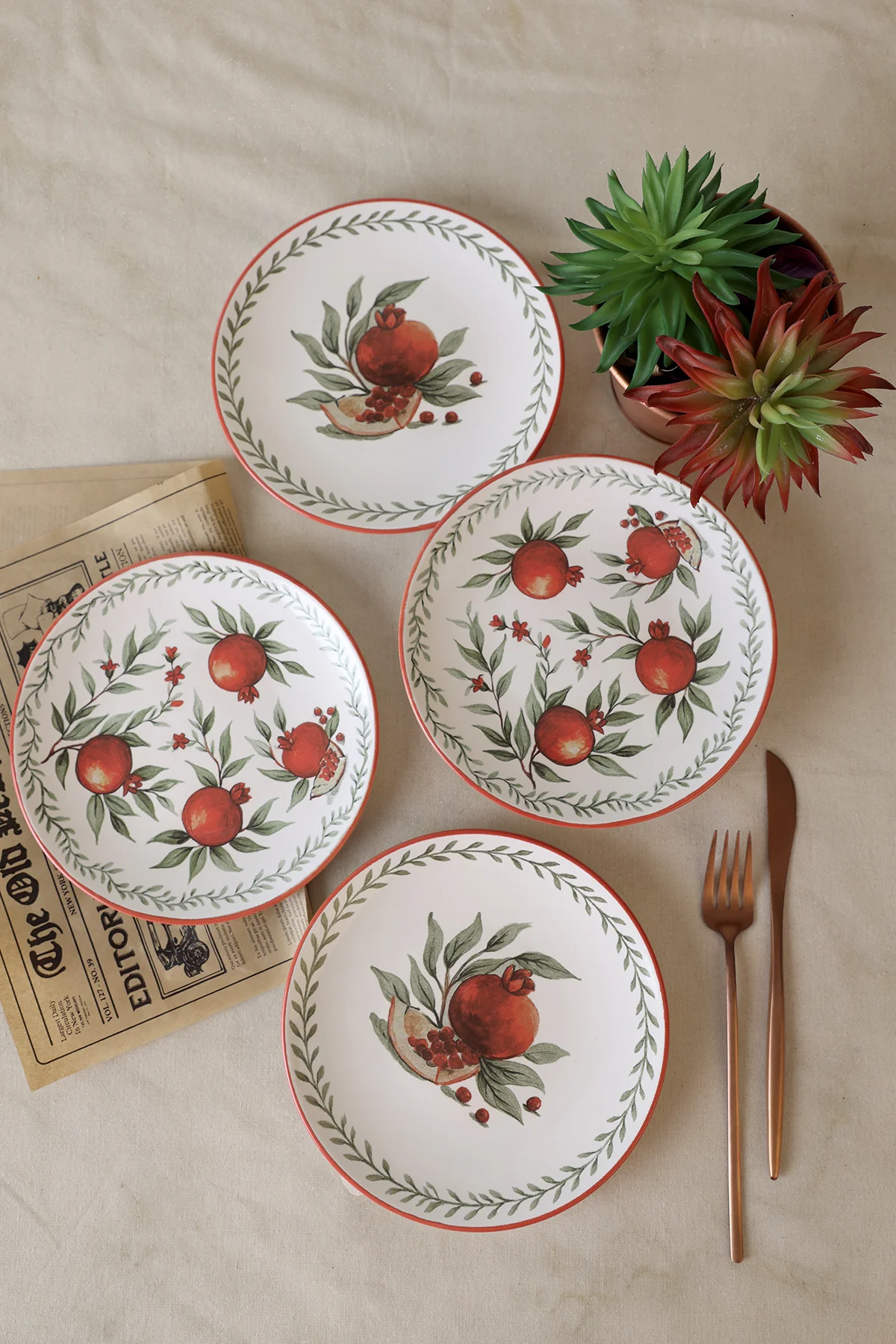 Nar Ege Pasta Tabağı 20 Cm 4 Adet 23800-01