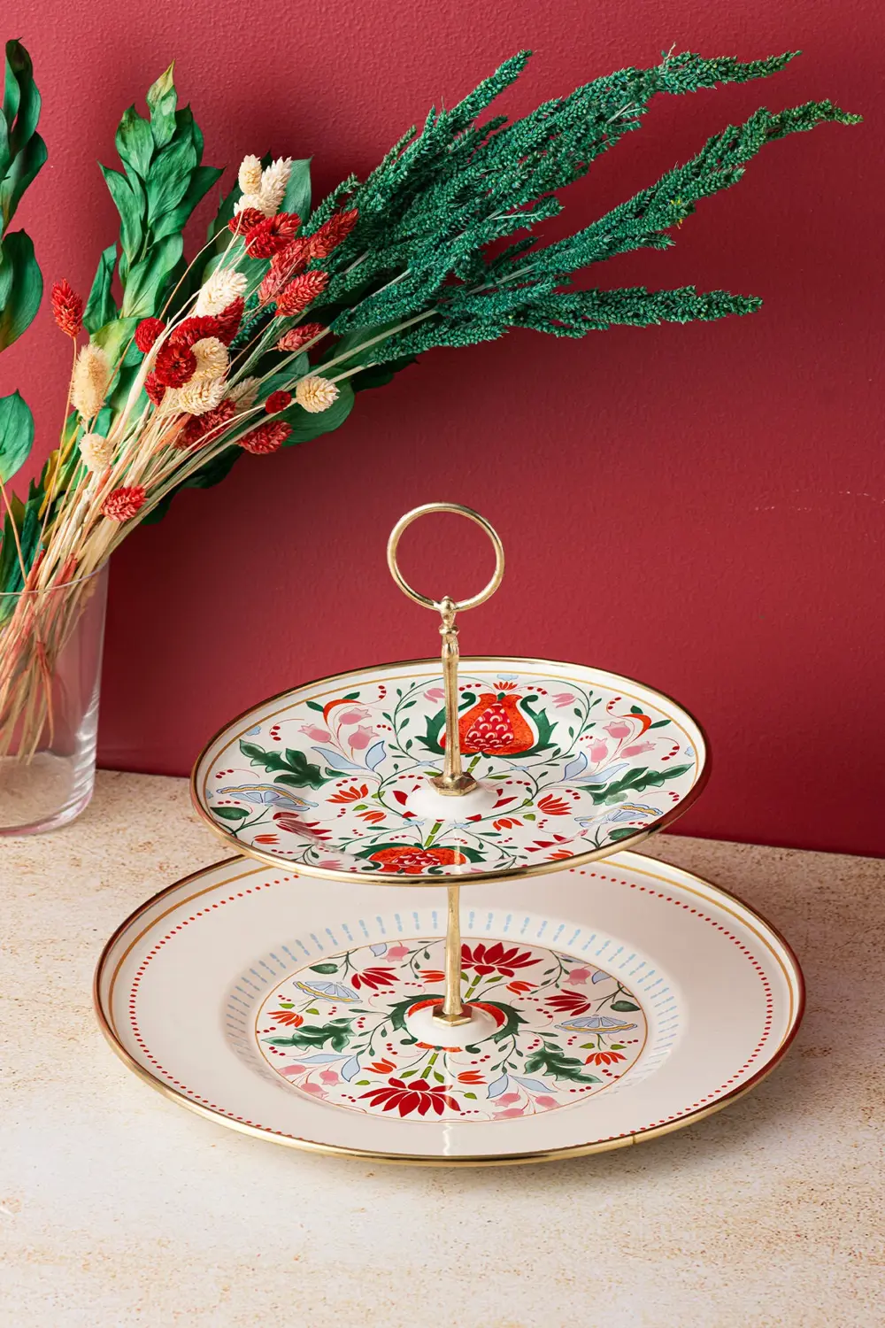 Nar Emaye Katlı Kurabiyelik 21X29 cm