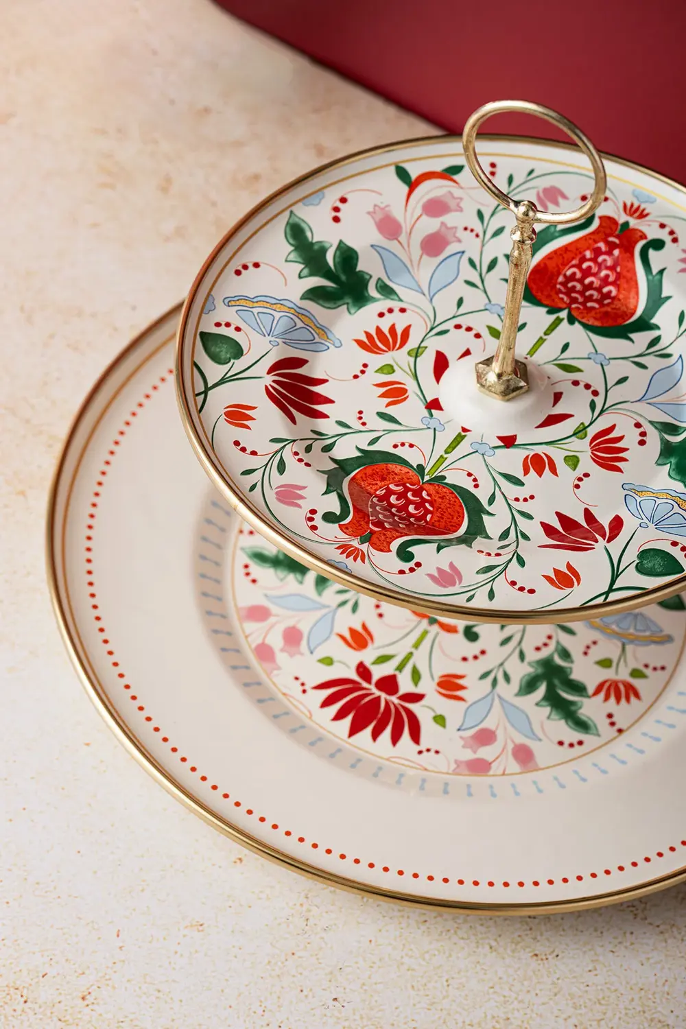 Nar Emaye Katlı Kurabiyelik 21X29 cm