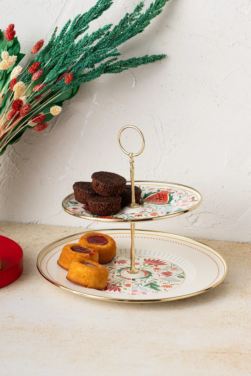 Nar Emaye Katlı Kurabiyelik 21X29 cm